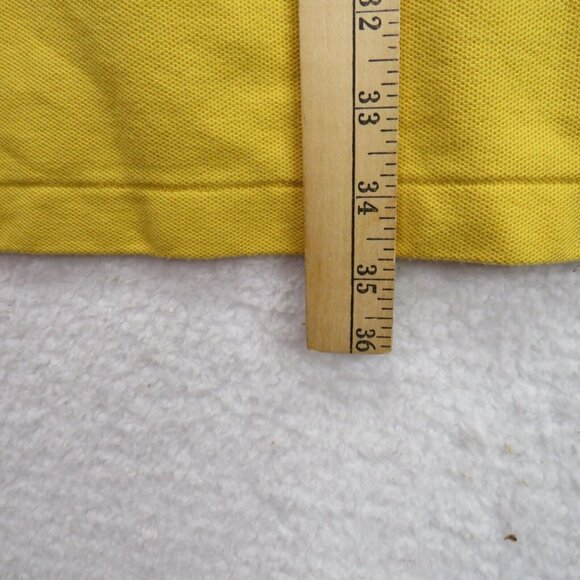 LL Bean Polo Shirt Mens Size 3XL Tall Yellow 2 Button Short Sleeve Waffle Knit - Picture 8 of 8